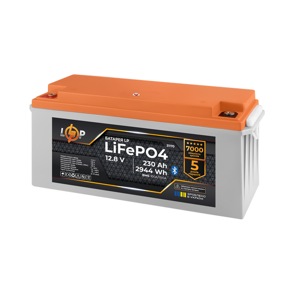 Аккумулятор LP LiFePO4 12,8V - 230 Ah (2944Wh) (BMS 100A/100А) пластик Smart BT LP31170 фото
