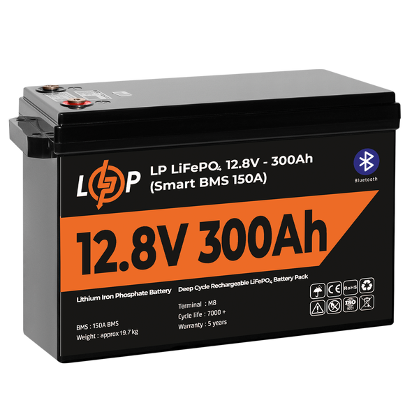 Аккумулятор LP LiFePO4 12,8V - 300 Ah (3840Wh) (Smart BMS 200А) с BT пластик LP30383 фото